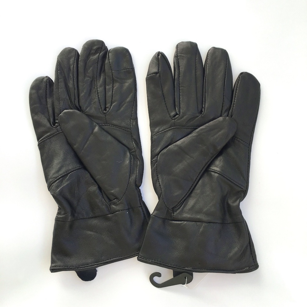 Karla Hanson Gloves Black Leather Driving Sz M